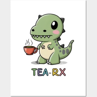 Trex having tea Posters and Art